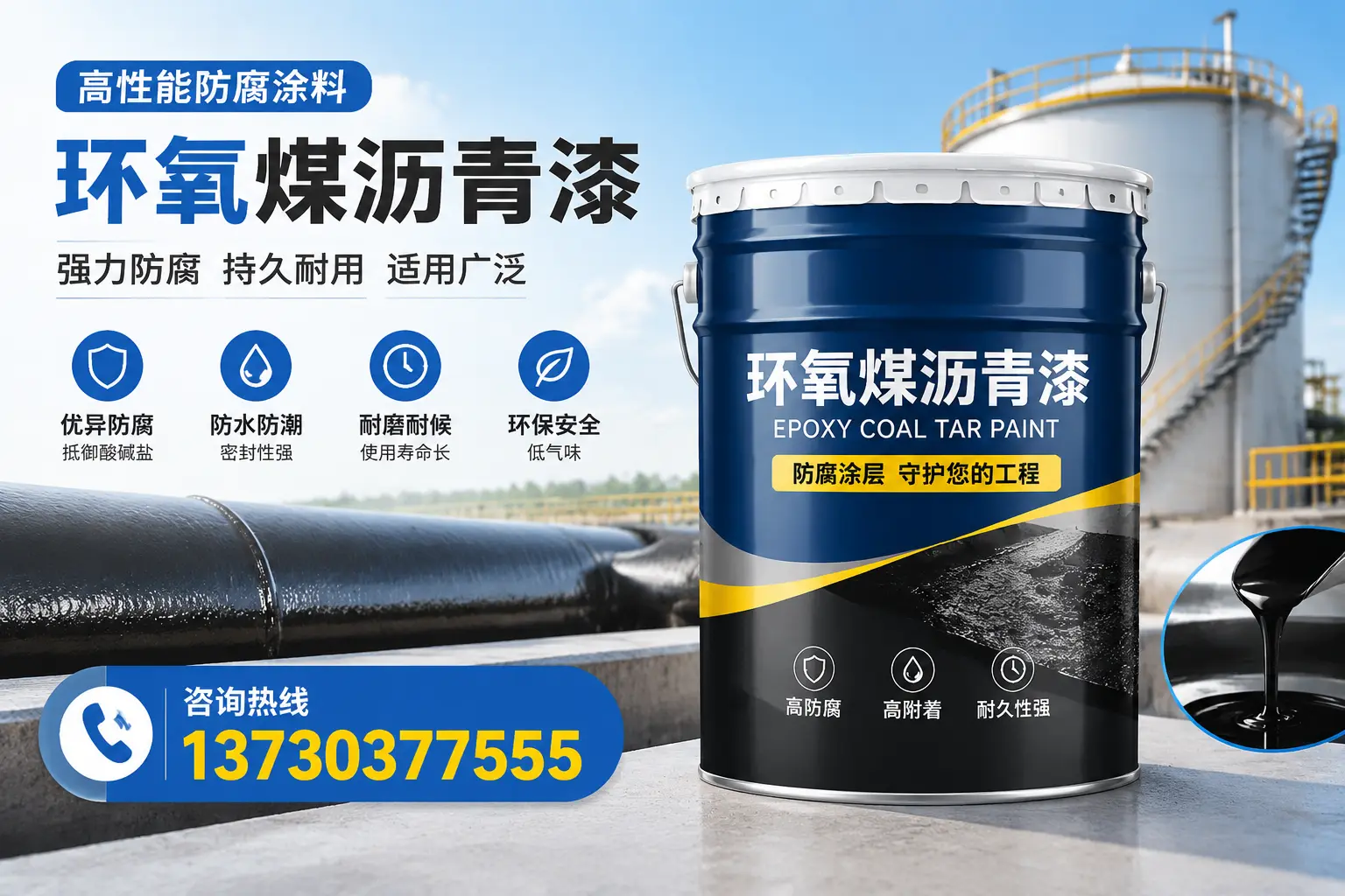 环氧煤沥青漆的耐久性分析，适合淮南的使用场景